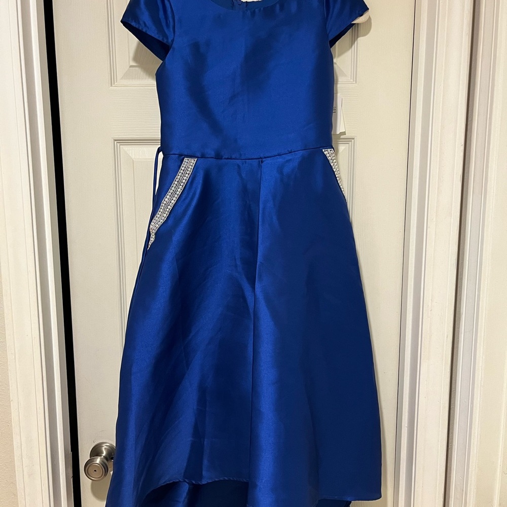JCPenney Royal Blue A-Line Dress with Flutter Sleeves